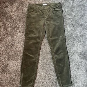 Ann Taylor Loft Curvy skinny olive colored corduroyed pants